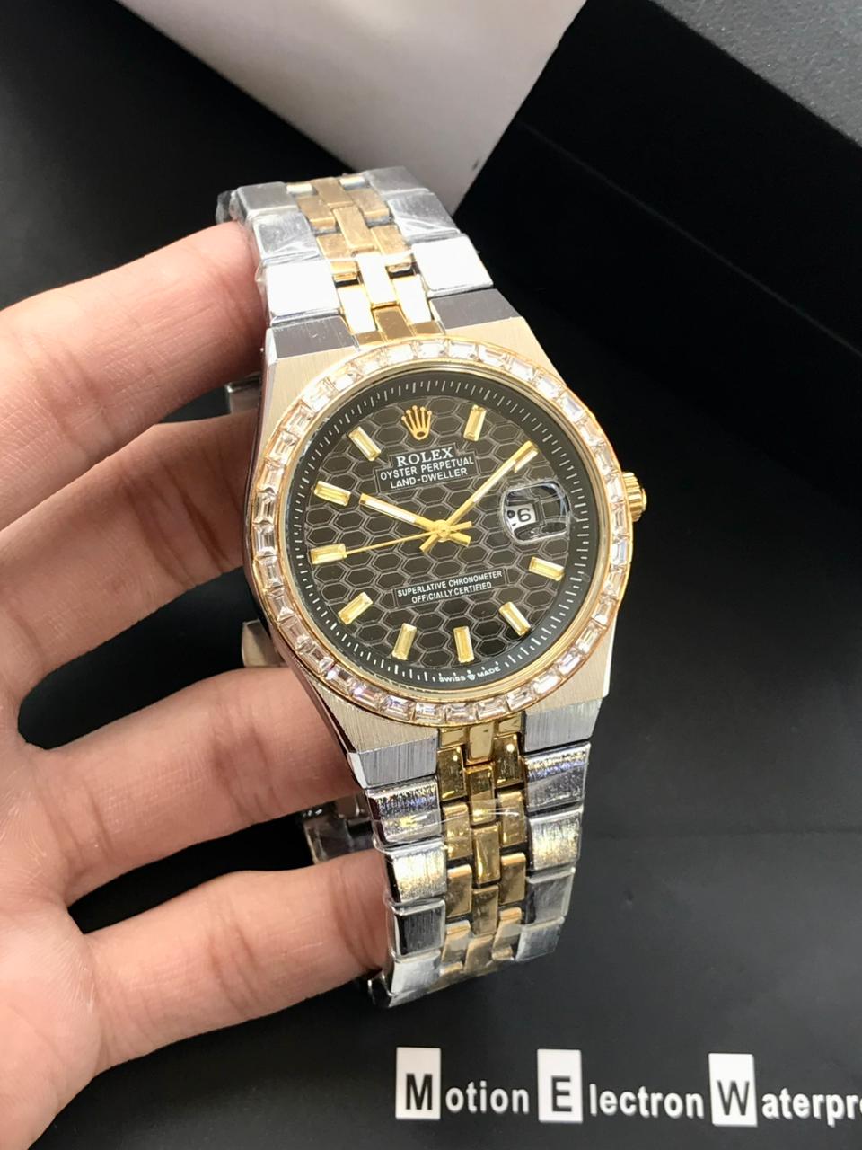 Rolex Prestige Honeycomb Executive Watch – Luxury Two-Tone Design