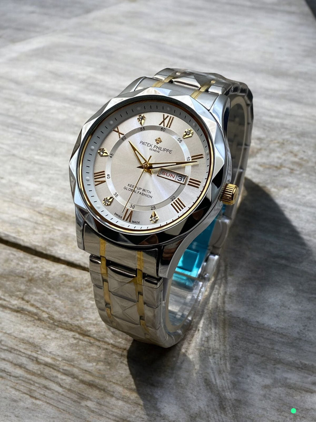 Sovereign Diamond Cut Executive Watch – Sophisticated Two-Tone Luxury