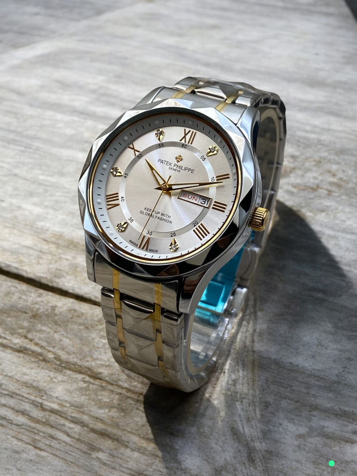 Sovereign Diamond Cut Executive Watch – Sophisticated Two-Tone Luxury