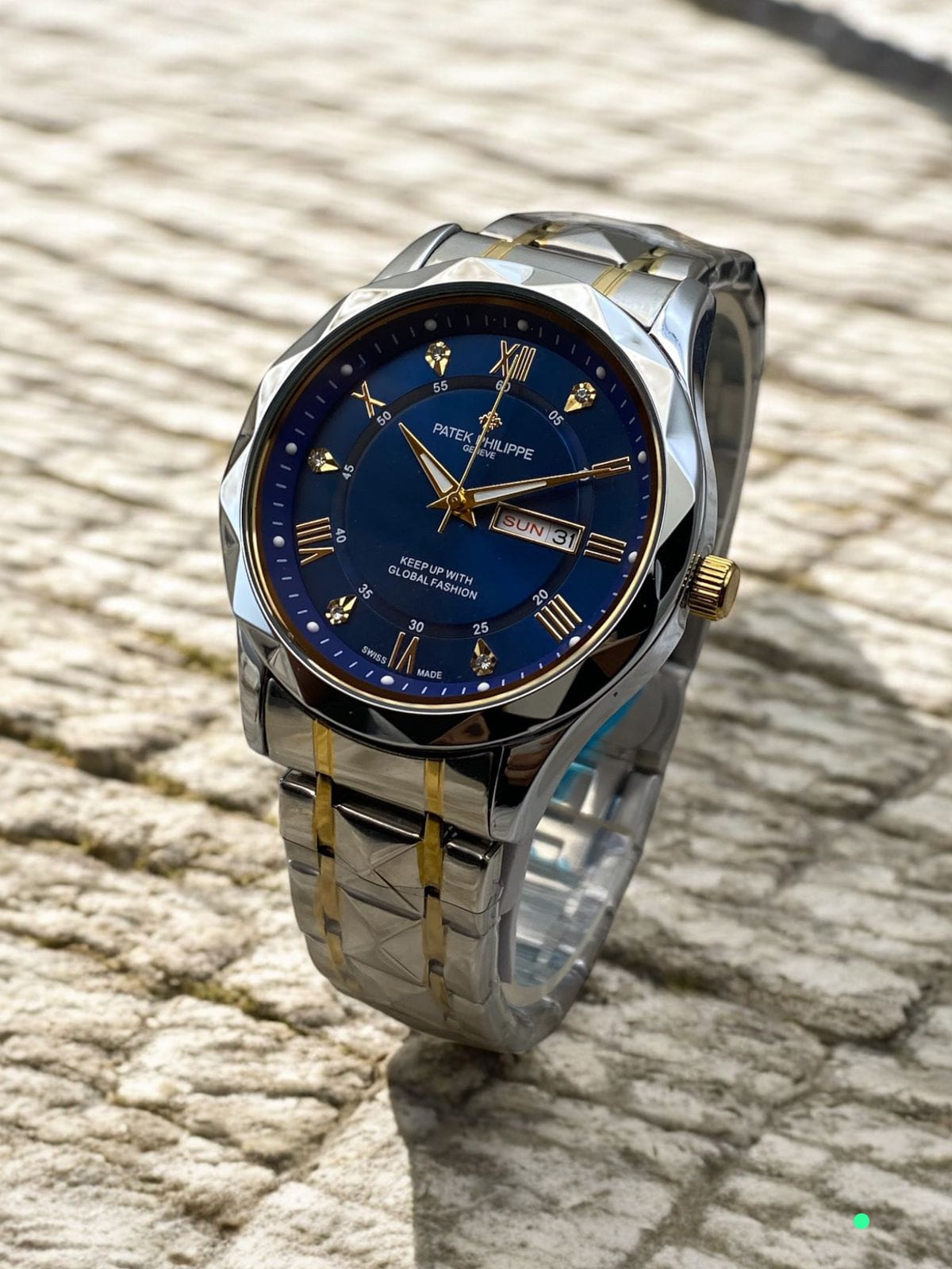 Sovereign Diamond Cut Executive Watch – Sophisticated Two-Tone Luxury