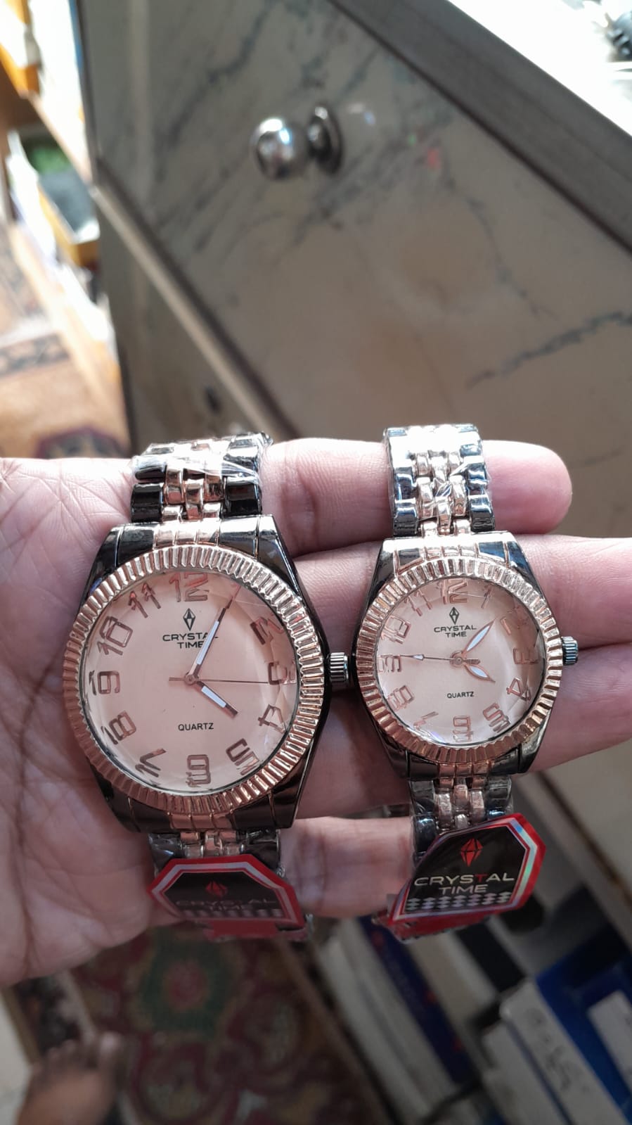 CRYSTAL TIME Imperial Rose Gold Pair – Luxury Fluted Couple's Edition