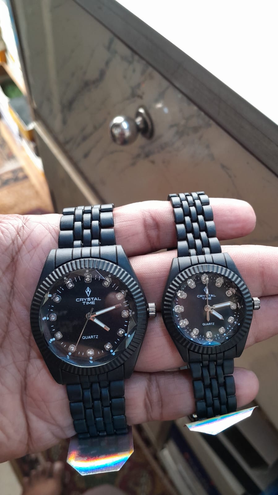 CRYSTAL TIME Obsidian Elite Pair – Luxury Fluted Couple's Edition
